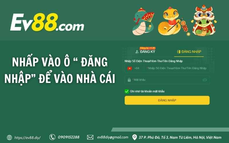Hướng dẫn đăng nhập Ev88 siêu nhanh & siêu bảo mật 11 Nhấp vào ô “ đăng nhập” để vào nhà cái