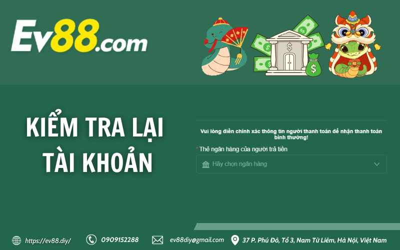 Hướng dẫn nạp tiền Ev88 - nhanh, bảo mật, thành công 100% 15 Kiểm tra lại tài khoản